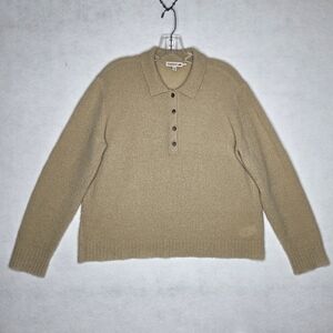 Toad & Co Cotati Sweater Cotati Collared Long Sleeve Wool Boucle Camel Large